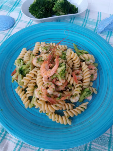  Pasta broccoli e gamberi