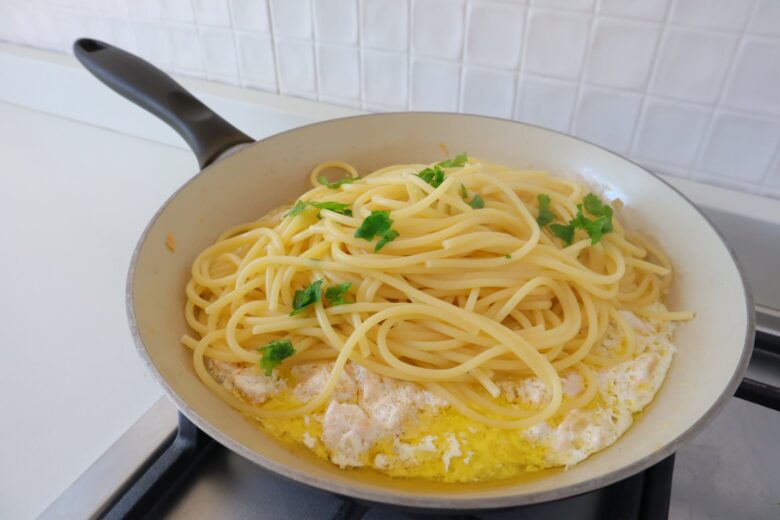 Spaghetti con salmone affumicato
