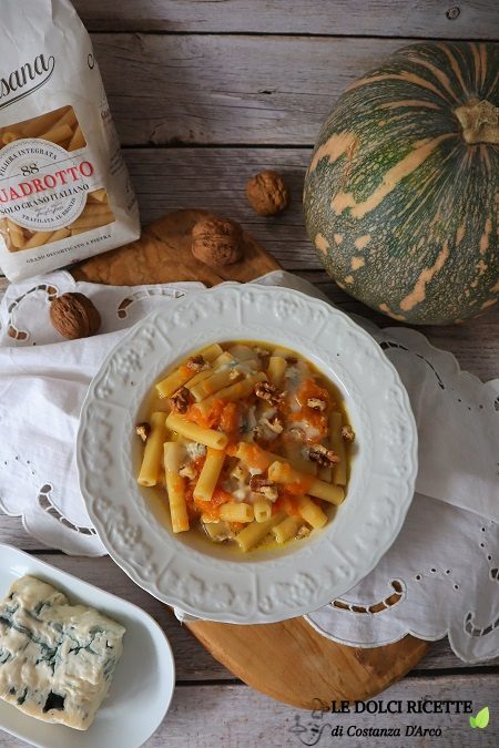 Pasta con zucca e gorgonzola