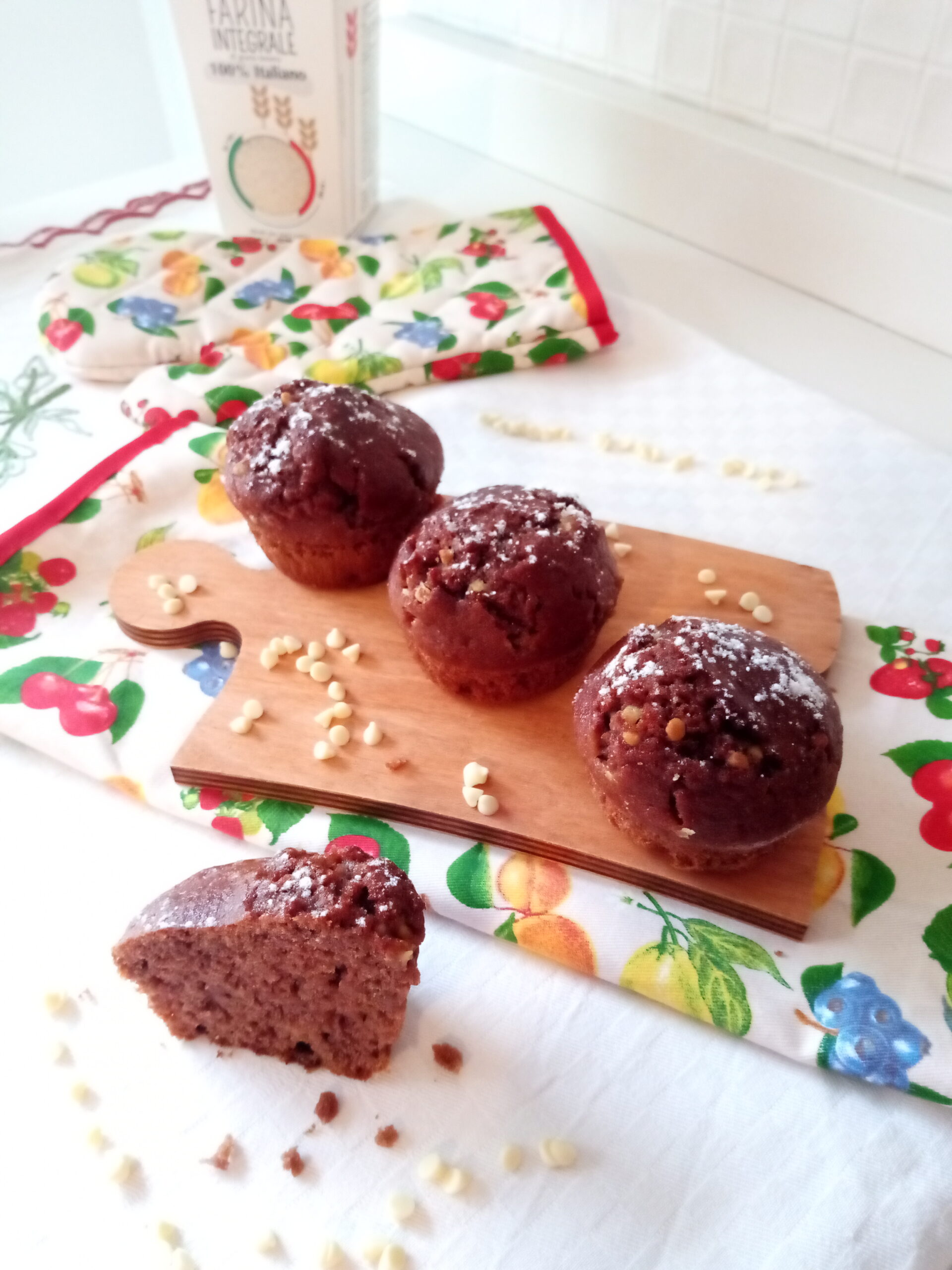 Muffin integrali con gocce di cioccolato